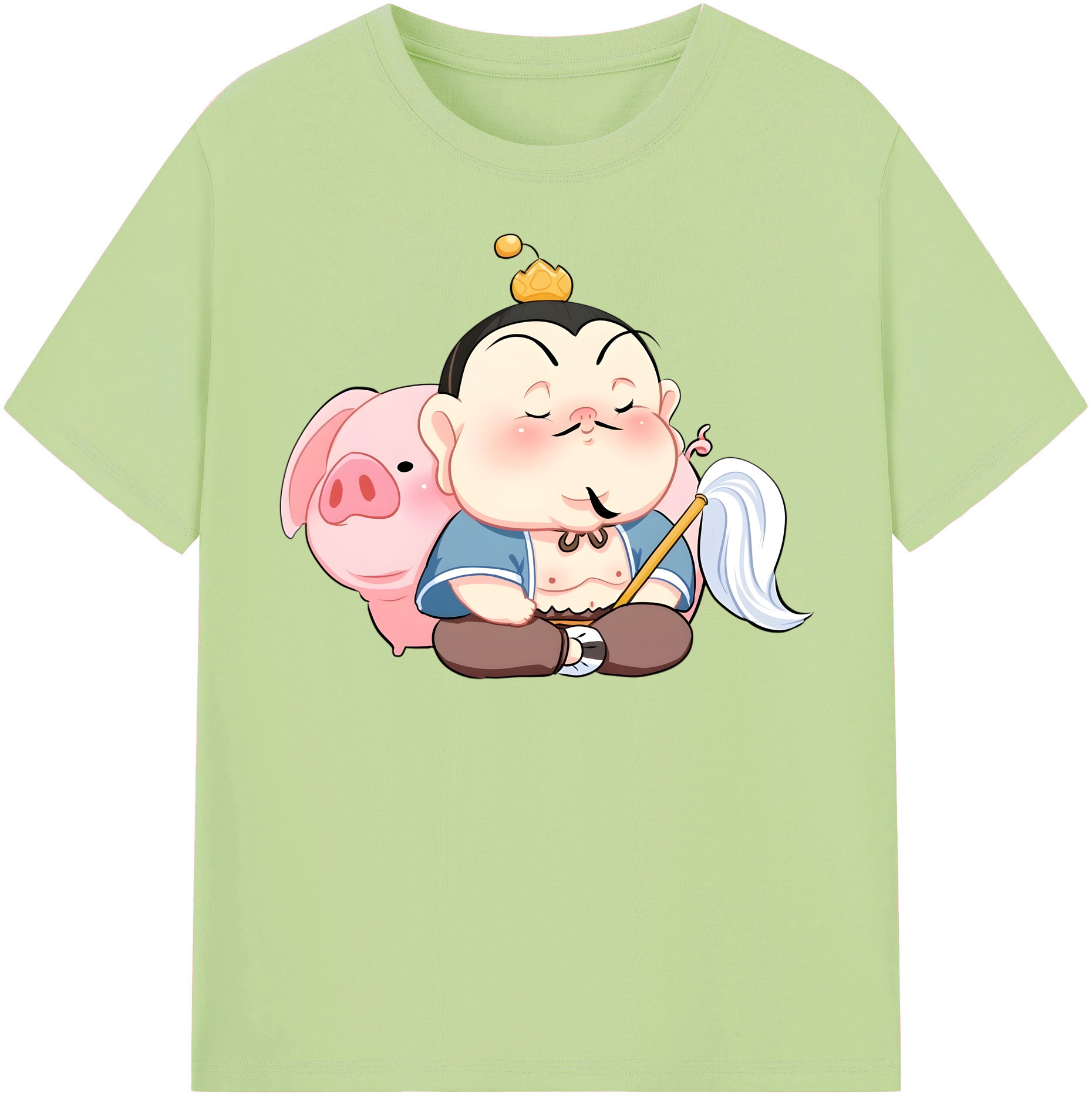 （画像用） Ne Zha 2 ナタ 魔童の大暴れ 綿100％半袖Tシャツ（フロントプリント）